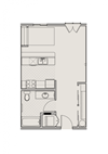 Bell Tower at Old Town Square 2D studio floor plan